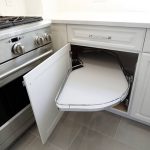 A blind corner cabinet optimizes space in small kitchens