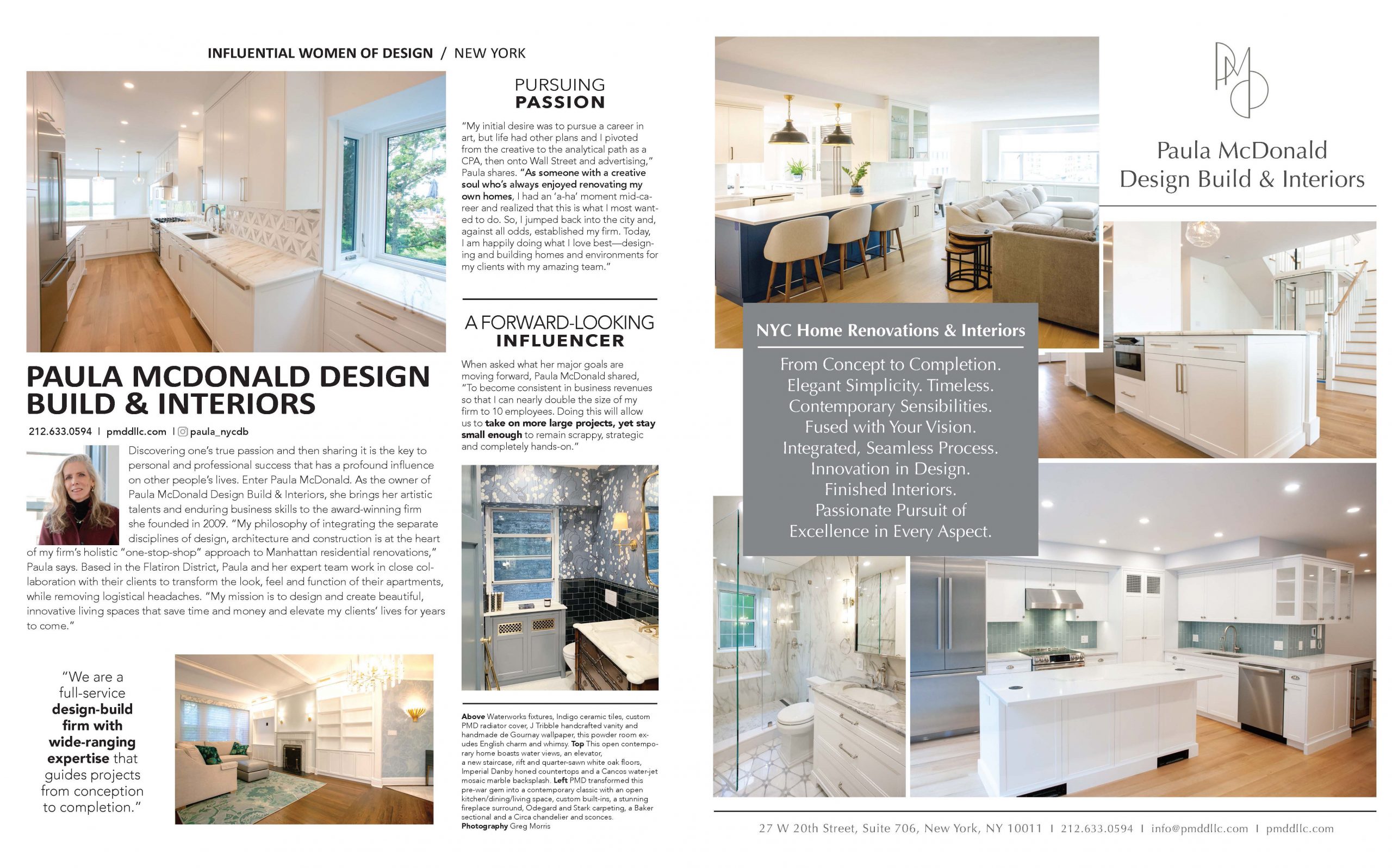 Influential Women in Design Build Construction NYC - Paula McDonald Featured in Luxe Interiors + Design Magazine