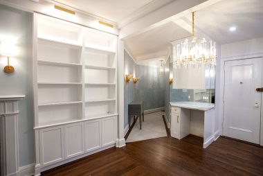 3BR Prewar Transitional Gut Reno on the UES featuring Custom Design white cabinetry by Paula McDonald
