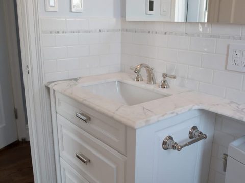 Manhattan home remodeling featuring custom vanity