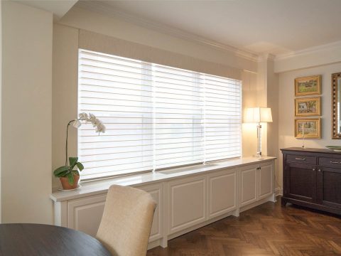 Custom blinds in UES Apartment Renovation with Interior Design Services