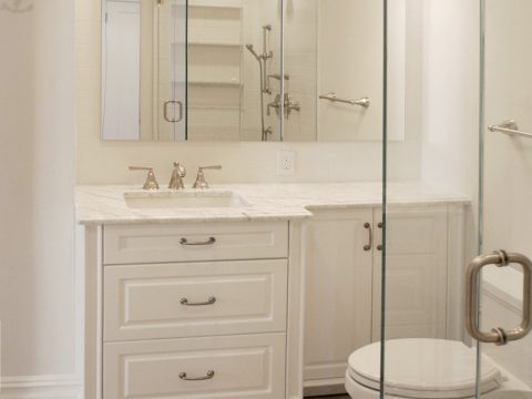 NYC interior design featuring custom bathroom vanity